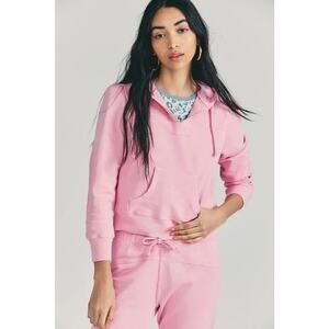 LoveShackFancy Kirby Hoodie Pink Sweatshirt Size XS cropped